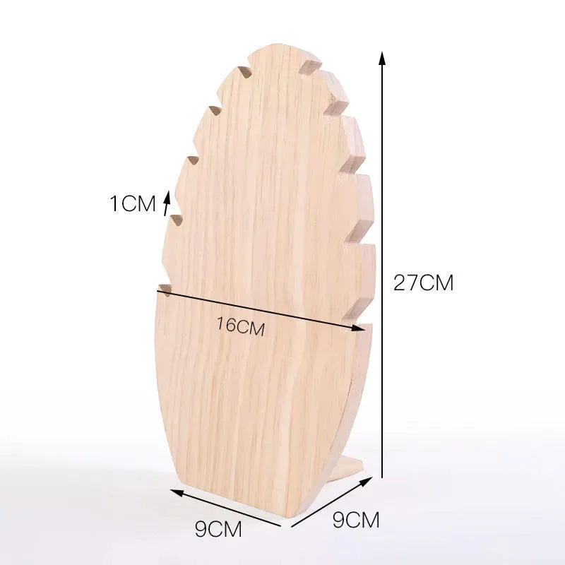 Wooden Necklace Jewelry Display Stand Holder Organizer Store Decor