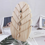 Wooden Necklace Jewelry Display Stand Holder Organizer Store Decor