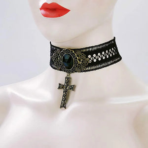Skull Ghost Lace Necklace Female Clavicle Chain