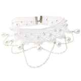 European American Bride Wedding Lace Beads Tassel Pearl Necklace
