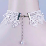 European American Bride Wedding Lace Beads Tassel Pearl Necklace
