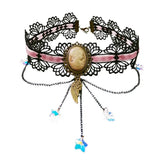 Beauty Head Wings Star Crystal Necklace