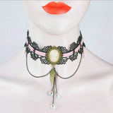 Beauty Head Wings Star Crystal Necklace