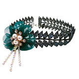Sequined Lace Flower Pearl Tassel Necklace Women's Stage Clothing Accessory