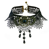 Gothic Punk Lace Retro Pearl Necklace Lady Necklace