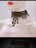 Gothic Punk Lace Retro Pearl Necklace Lady Necklace
