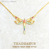 Dragonfly Link Chain Necklace 925 Sterling Silver Bohemia Gift