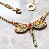 Dragonfly Link Chain Necklace 925 Sterling Silver Bohemia Gift