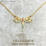 Dragonfly Link Chain Necklace 925 Sterling Silver Bohemia Gift