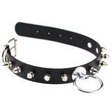 Gothic Leather Necklace Rivet Nail Shackles SM Punk