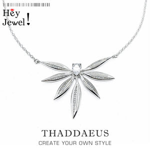 Leaves Necklace Large Spring Jewelry 925 Sterling Silver Gift