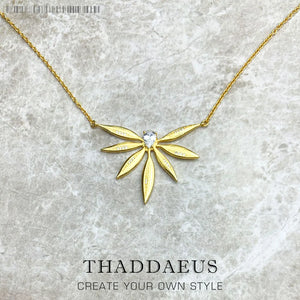 Leaves Necklace Large Spring Jewelry 925 Sterling Silver Gift