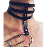 Geometric Leather Necklace for Girls