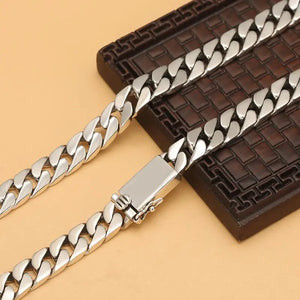 Men's Hip-hop Cuban Chain Necklace Silver Clavicle Chain