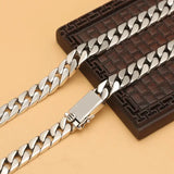 Men's Hip-hop Cuban Chain Necklace Silver Clavicle Chain