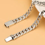 Men's Hip-hop Cuban Chain Necklace Silver Clavicle Chain
