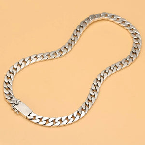 Men's Hip-hop Cuban Chain Necklace Silver Clavicle Chain