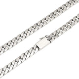 Men's Hip-hop Cuban Chain Necklace Silver Clavicle Chain