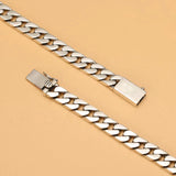 Men's Hip-hop Cuban Chain Necklace Silver Clavicle Chain