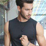 Men's Dumbbell Barbell Boxing Gloves Pendant Stainless Steel Sports Necklace