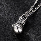 Men's Dumbbell Barbell Boxing Gloves Pendant Stainless Steel Sports Necklace