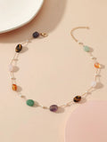 Natural Stone Pearl Pendant Necklace for Women