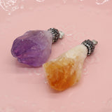 Natural Stone Amethyst/Ametrine Irregular Pendant Charms