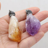 Natural Stone Amethyst/Ametrine Irregular Pendant Charms