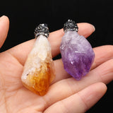 Natural Stone Amethyst/Ametrine Irregular Pendant Charms