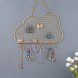 Metal Grid Cloud Shape Necklace Organizer Wall Hanging