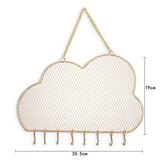 Metal Grid Cloud Shape Necklace Organizer Wall Hanging