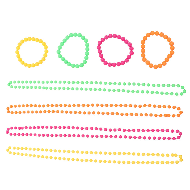 Neon Bracelet Set Mermaid Rainbow Charm Beads Girls Jewelry Party Favor