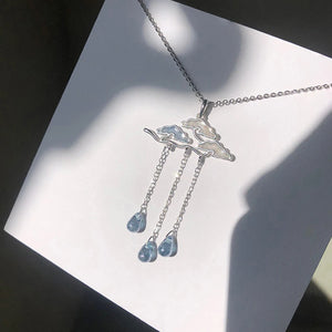 Water Clouds Choker Necklace 925 Sterling Silver Jewelry For Women