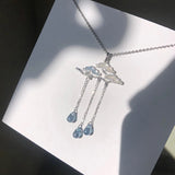 Water Clouds Choker Necklace 925 Sterling Silver Jewelry For Women