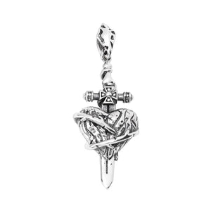 925 Silver Real Love Cross Sword Necklace Pendant for Women Men