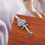 925 Silver Real Love Cross Sword Necklace Pendant for Women Men