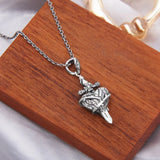 925 Silver Real Love Cross Sword Necklace Pendant for Women Men