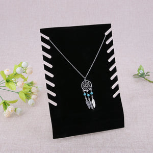 Velvet Necklace Pendant Chain Display Holder Stand Organizer Rack