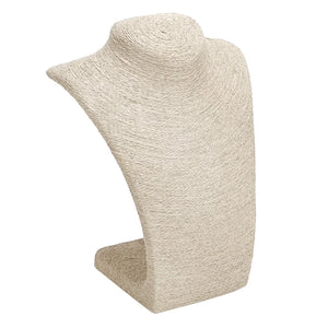Necklace Pendant Display Bust Mannequin Stand Linen, 3 Sizes