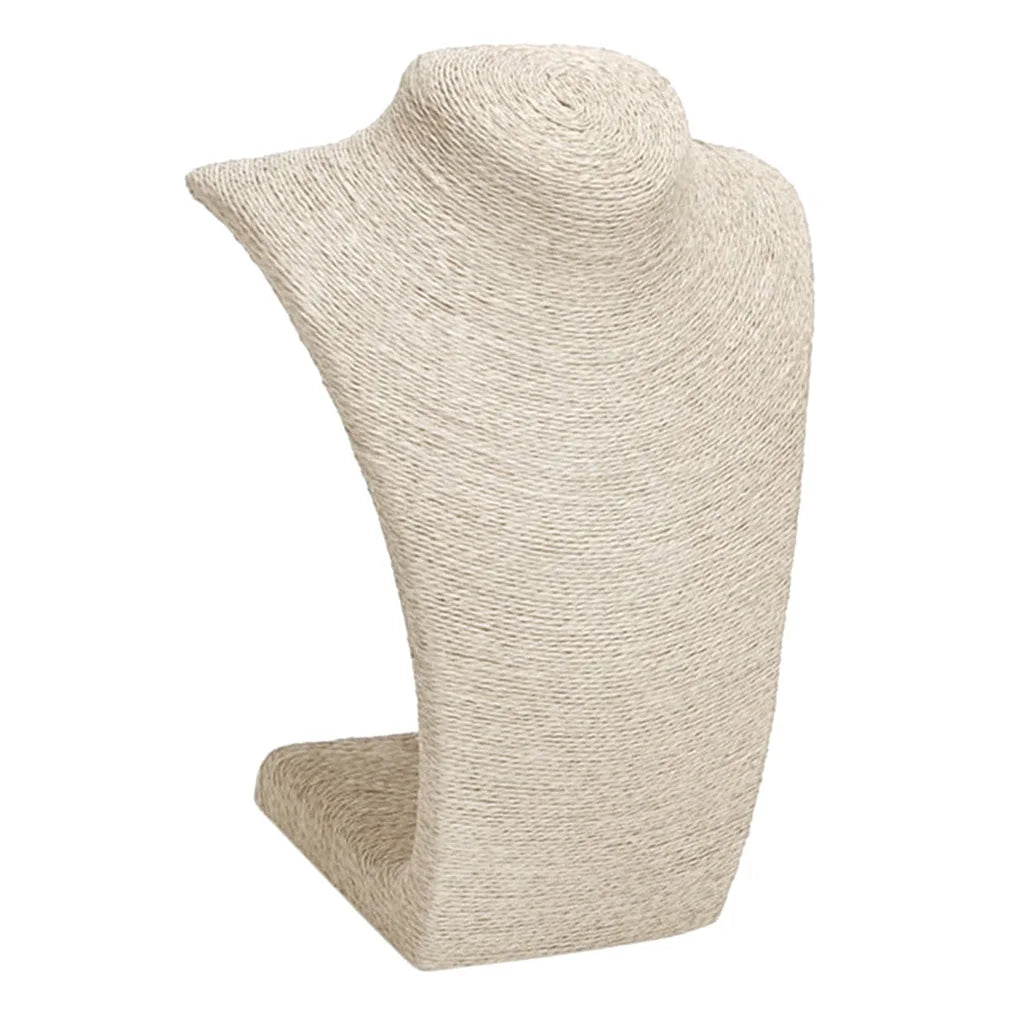 Necklace Pendant Display Bust Mannequin Stand Linen, 3 Sizes