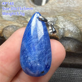 Kyanite Crystal Pendant Cat Eye Effect Silver Water Drop Stone