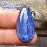 Kyanite Crystal Pendant Cat Eye Effect Silver Water Drop Stone