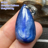 Kyanite Crystal Pendant Cat Eye Effect Silver Water Drop Stone