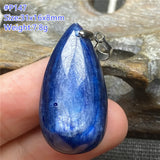 Kyanite Crystal Pendant Cat Eye Effect Silver Water Drop Stone