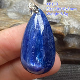 Kyanite Crystal Pendant Cat Eye Effect Silver Water Drop Stone