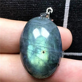 Labradorite Pendant Necklace Natural Crystal Silver Moonstone Beads