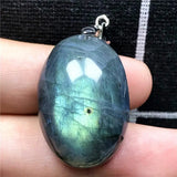 Labradorite Pendant Necklace Natural Crystal Silver Moonstone Beads