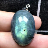 Labradorite Pendant Necklace Natural Crystal Silver Moonstone Beads