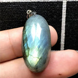 Labradorite Pendant Necklace Crystal Stone Silver Lady Man Jewelry