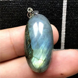 Labradorite Pendant Necklace Crystal Stone Silver Lady Man Jewelry
